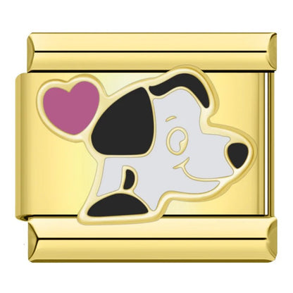 Charm Perrito Corazon (Dorado) - Italian Charms