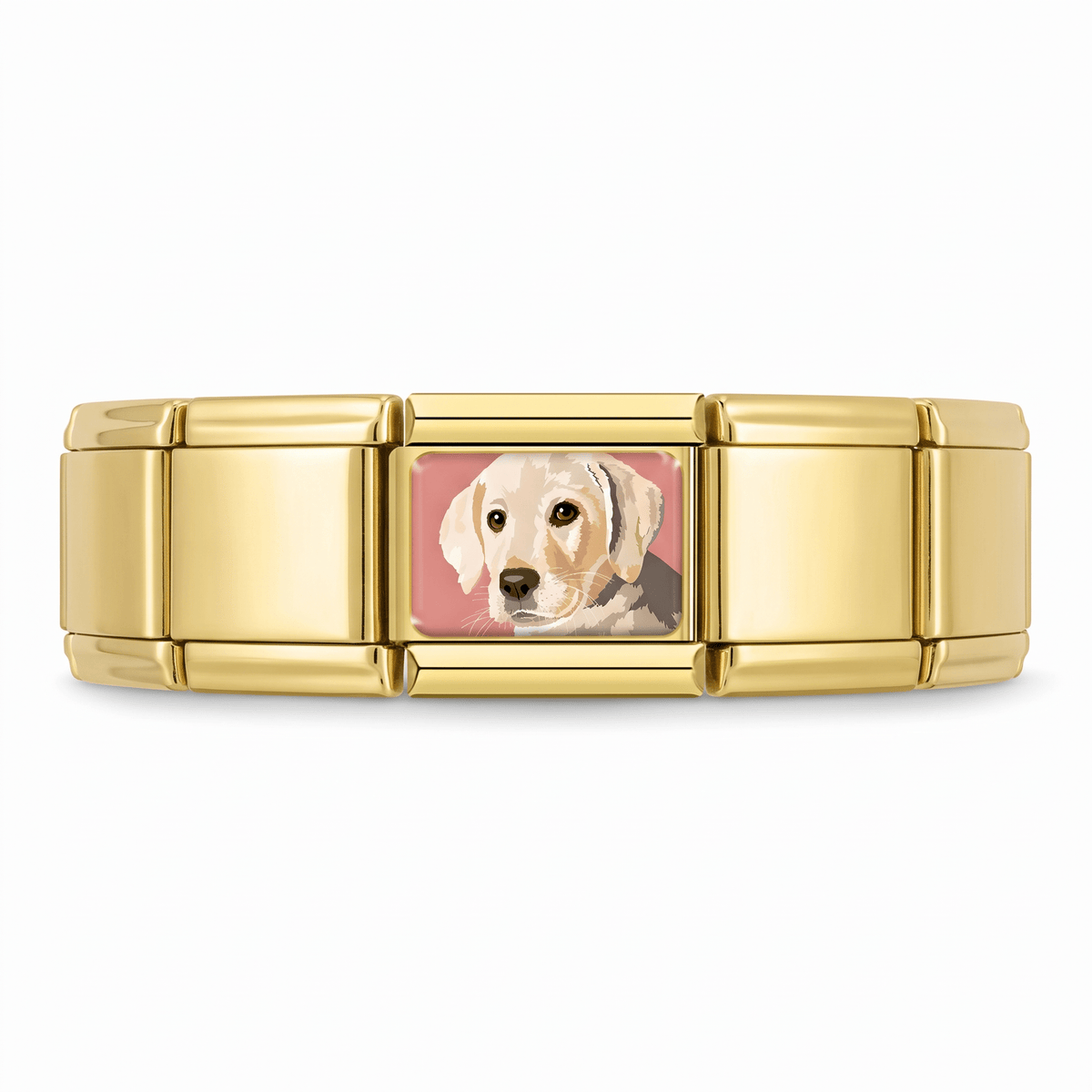 Charm Perrito Labrador en pulsera italiana de eslabones