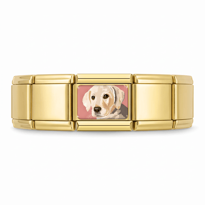 Charm Perrito Labrador en pulsera italiana de eslabones