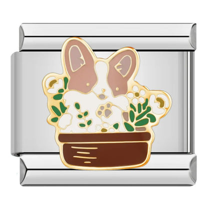 Charm Perro (con Plantas) - Italian Charms