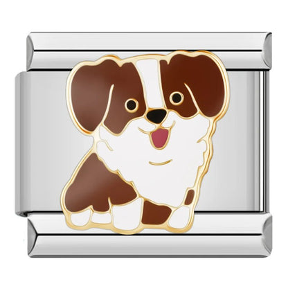 Charm Perro (Café y Blanco) - Italian Charms