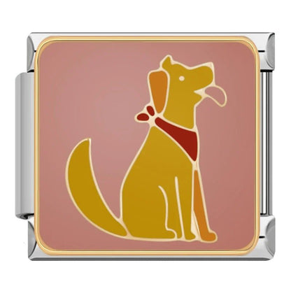 Charm Perro (Fondo Rosa) - Italian Charms