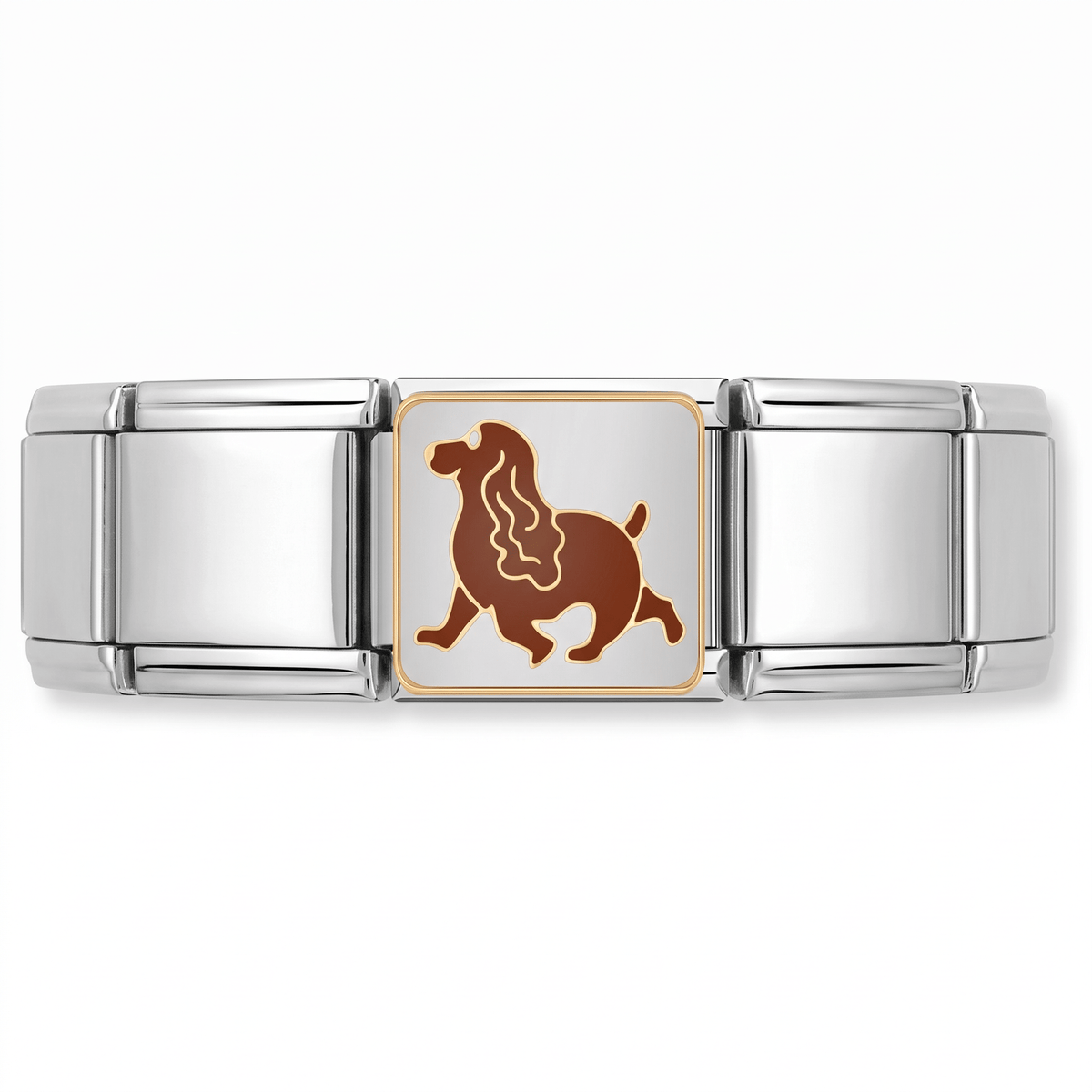 Charm Perro (Cocker) en pulsera italiana de eslabones
