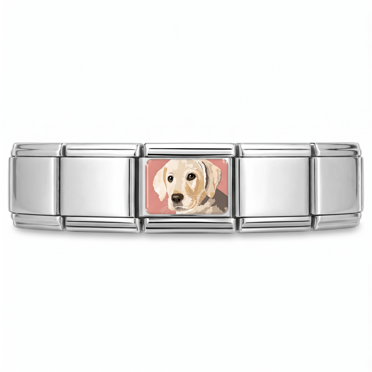 Charm Perro Labrador en pulsera italiana de eslabones