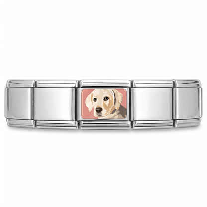 Charm Perro Labrador en pulsera italiana de eslabones