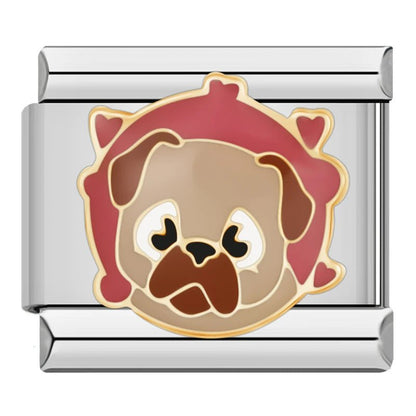 Charm Perro pug (Cara) - Italian Charms