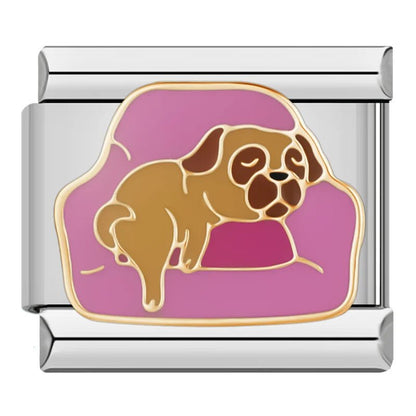 Charm Perro Pug (en Sofá) - Italian Charms