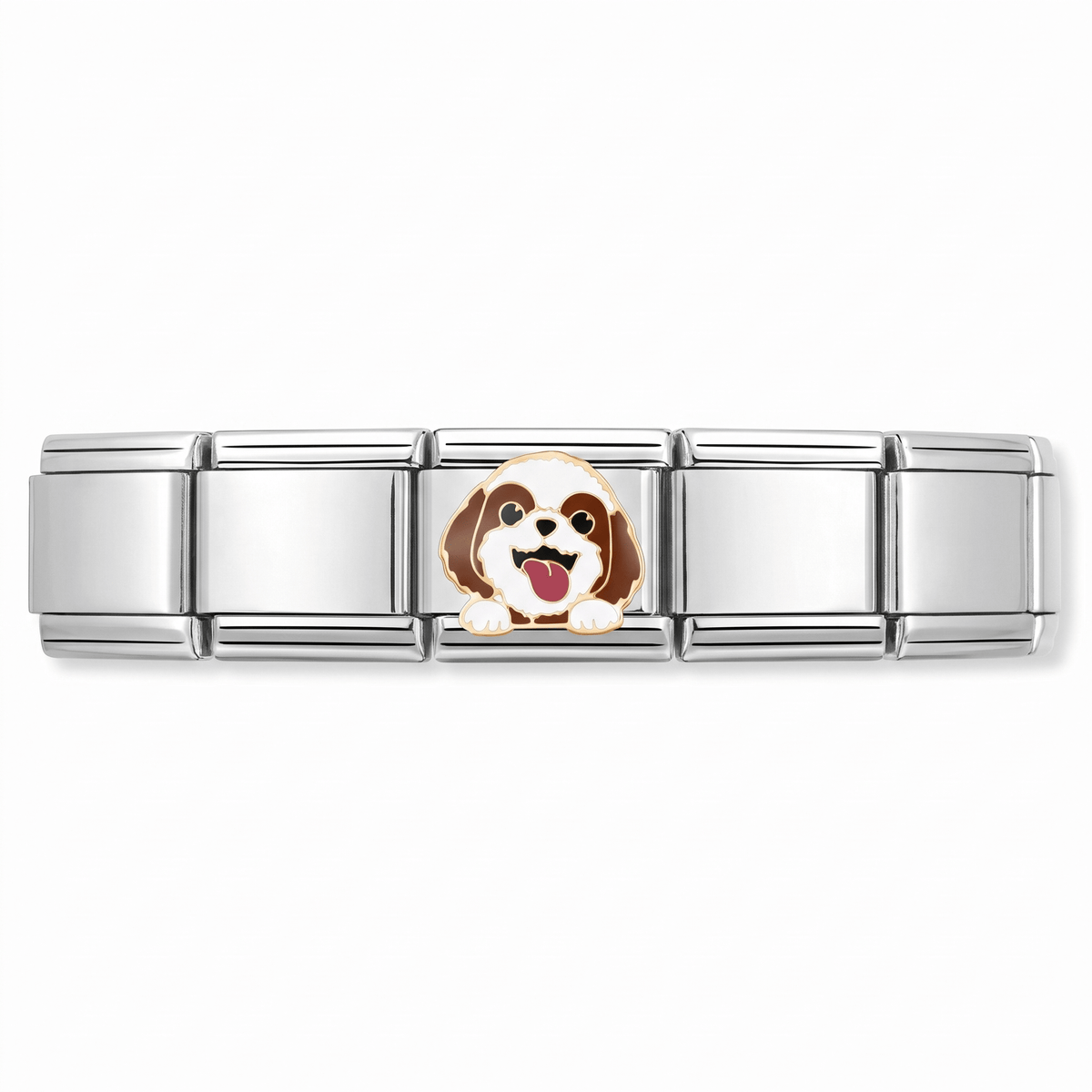 Charm Perro Shih Tzu en pulsera italiana de eslabones