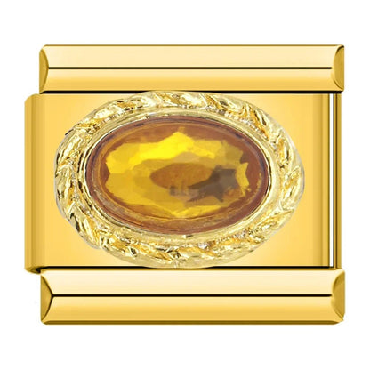 Charm piedra amarilla brillante transmite energía - Italian Charms