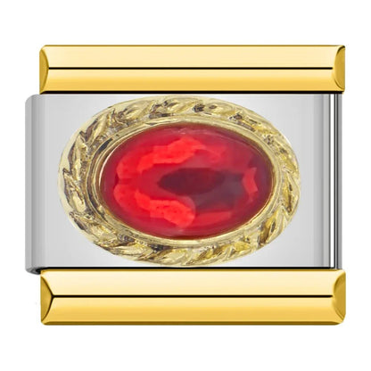 Charm piedra roja vibrante - Italian Charms