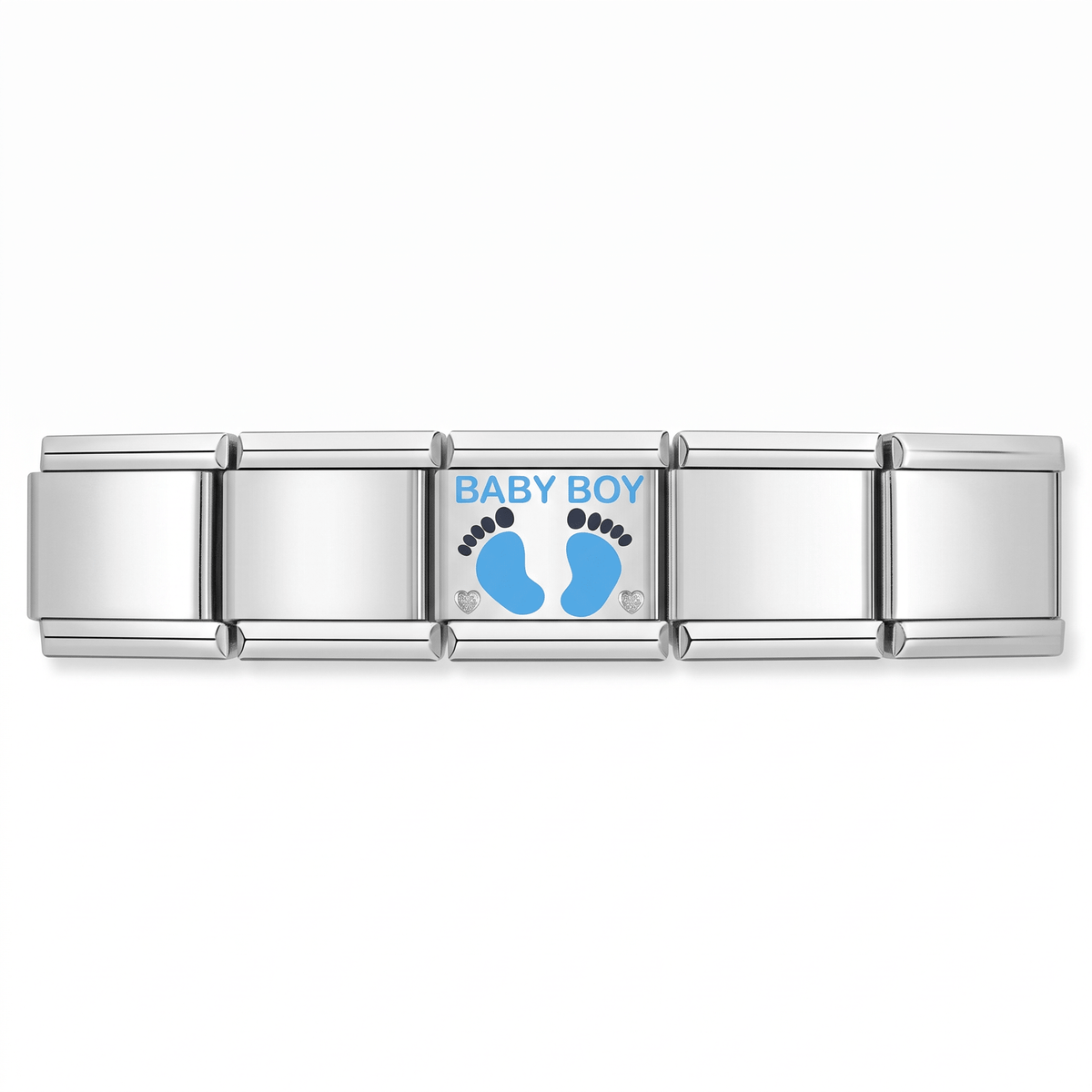Charm Pies Bebé en pulsera italiana de eslabones