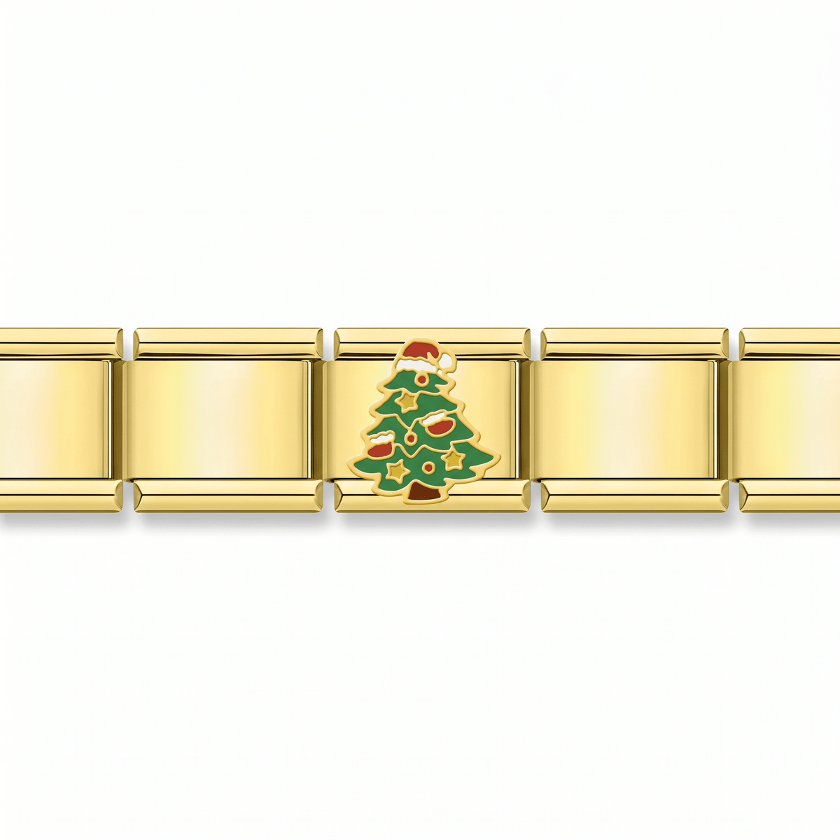 Charm Pinito de Navidad en pulsera italiana de eslabones