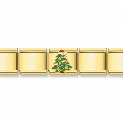 Charm Pinito de Navidad en pulsera italiana de eslabones