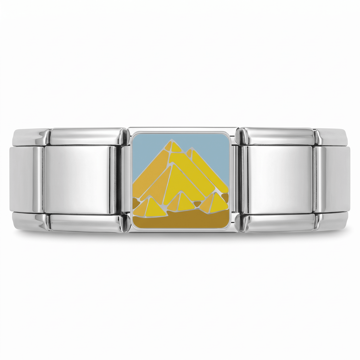 Charm Pirámides de Egipto en pulsera italiana de eslabones