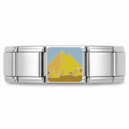Charm Pirámides de Egipto en pulsera italiana de eslabones