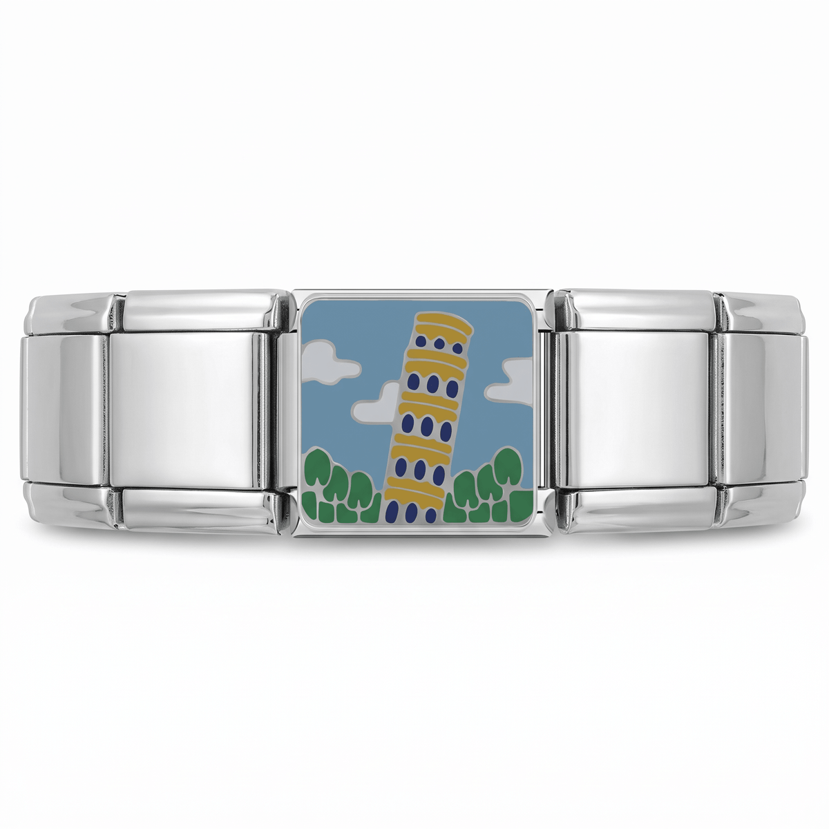 Charm Pisa en pulsera italiana de eslabones