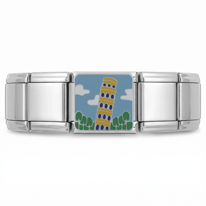 Charm Pisa en pulsera italiana de eslabones