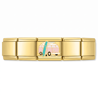 Charm Playa Camion en pulsera italiana de eslabones