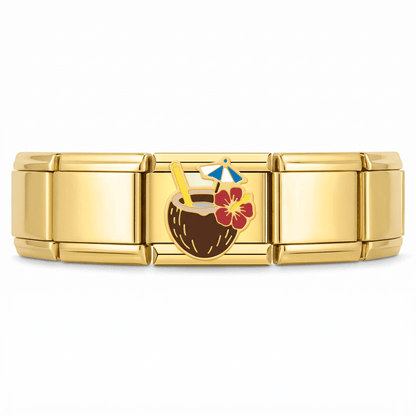 Charm Playa Coco en pulsera italiana de eslabones