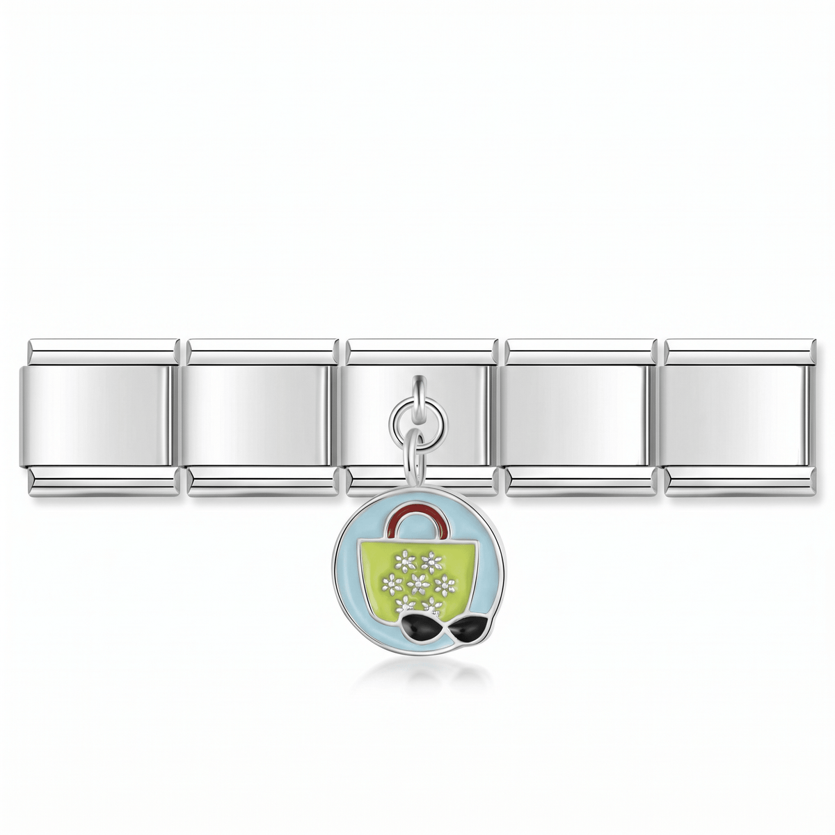 Charm Playa (Colgante) en pulsera italiana de eslabones