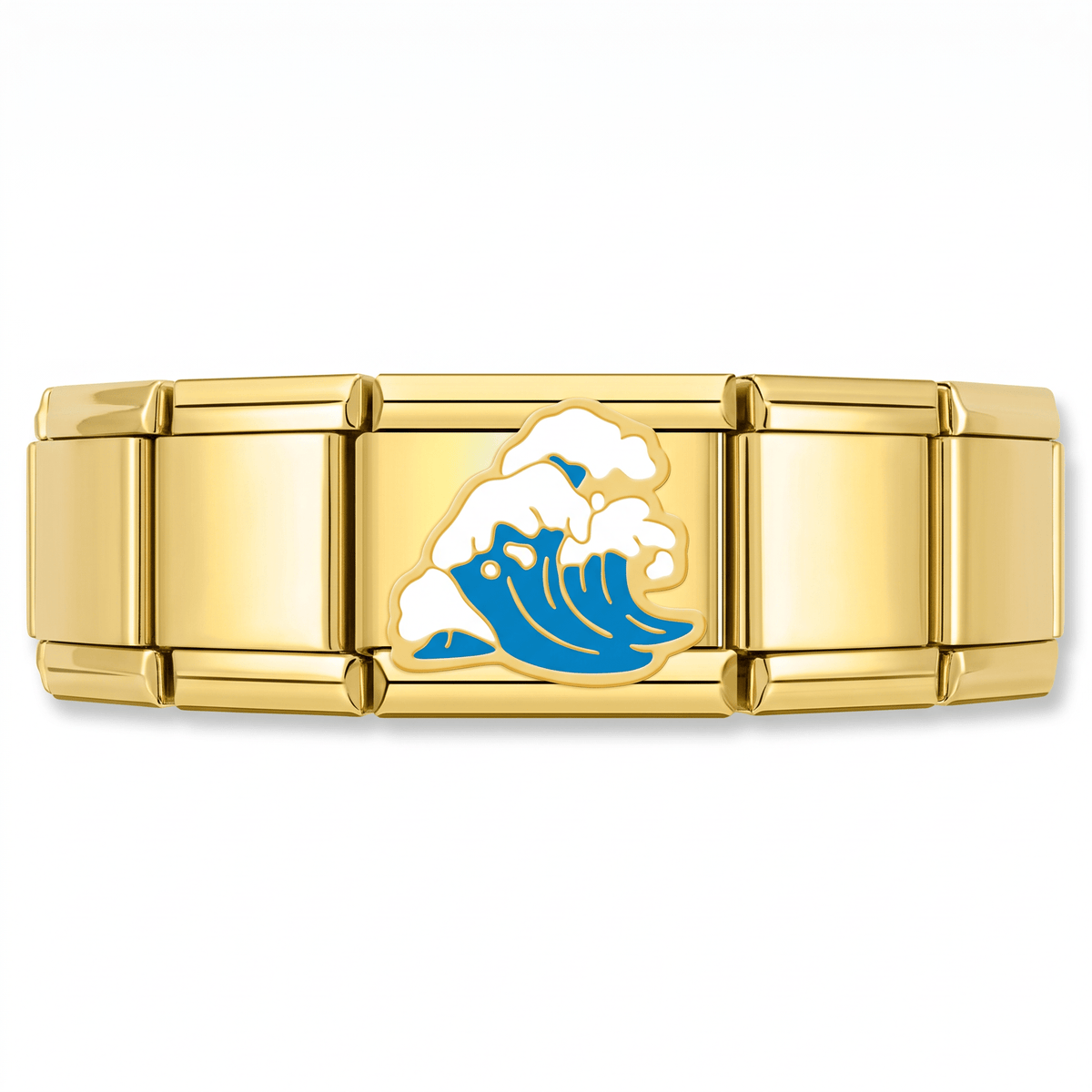 Charm Playa Mar en pulsera italiana de eslabones