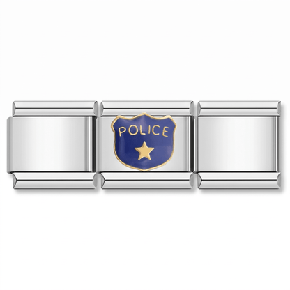 Charm Policia en pulsera italiana de eslabones