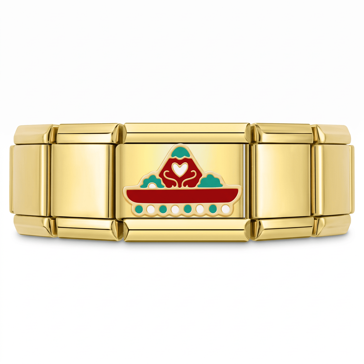 Charm Popocatépetl en pulsera italiana de eslabones