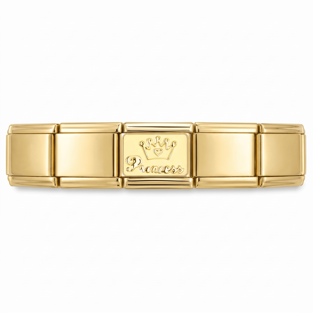 Charm Princess (Plateado) en pulsera italiana de eslabones