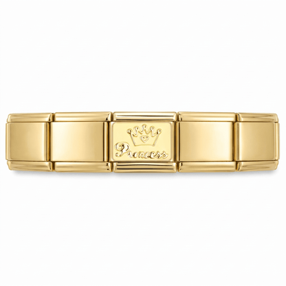 Charm Princess (Plateado) en pulsera italiana de eslabones