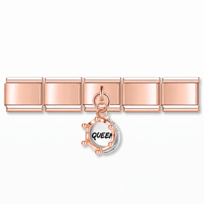 Charm Queen en pulsera italiana de eslabones