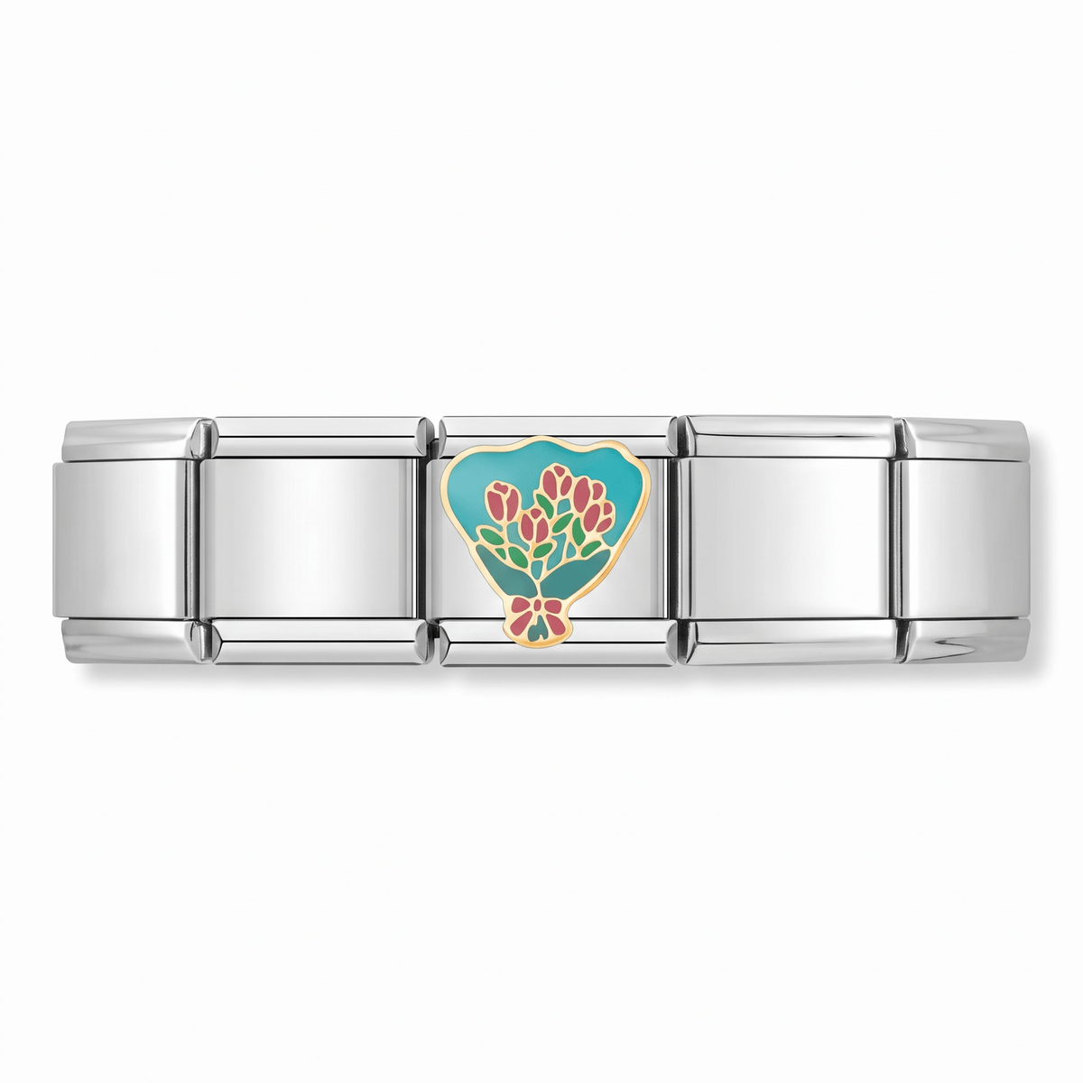Charm Ramo de Tulipanes en pulsera italiana de eslabones