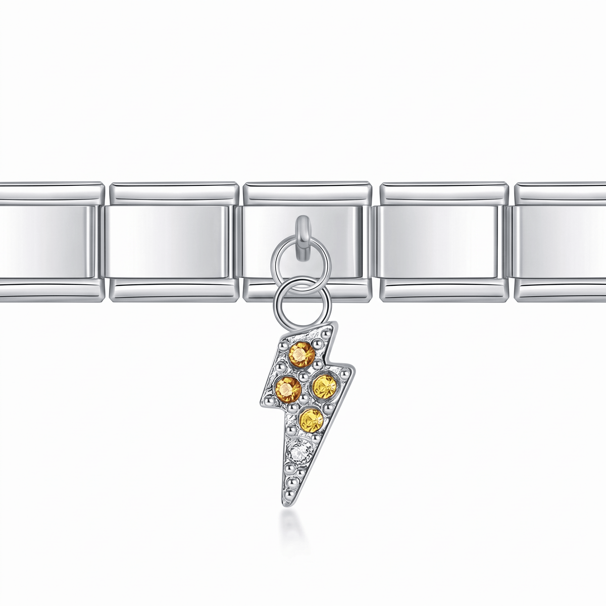 Charm Rayo colorido en pulsera italiana de eslabones