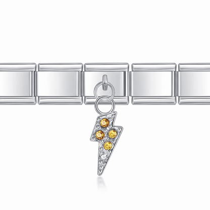 Charm Rayo colorido en pulsera italiana de eslabones