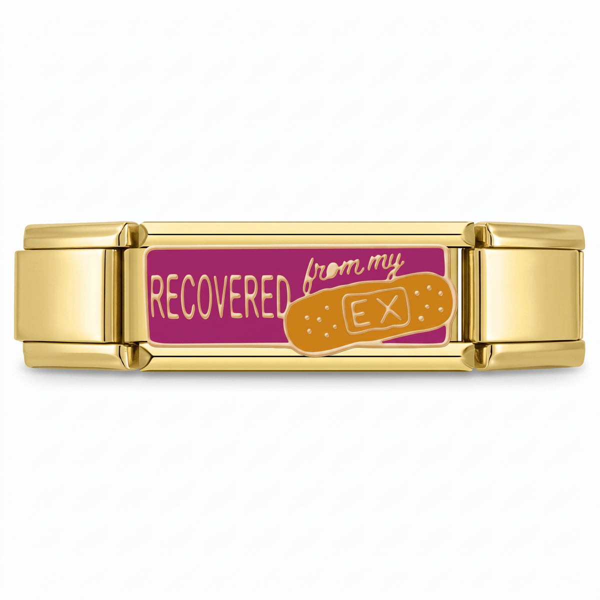 Charm Recovered from my ex en pulsera italiana de eslabones