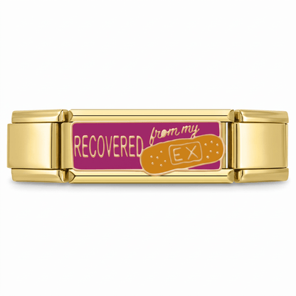 Charm Recovered from my ex en pulsera italiana de eslabones
