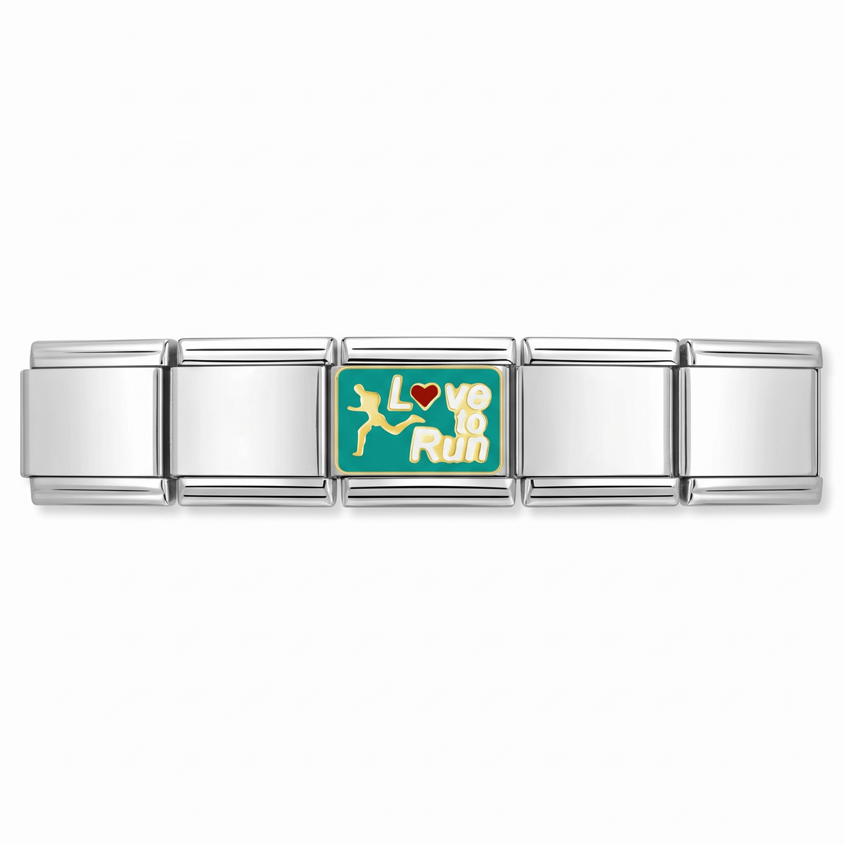 Charm Run Correr en pulsera italiana de eslabones