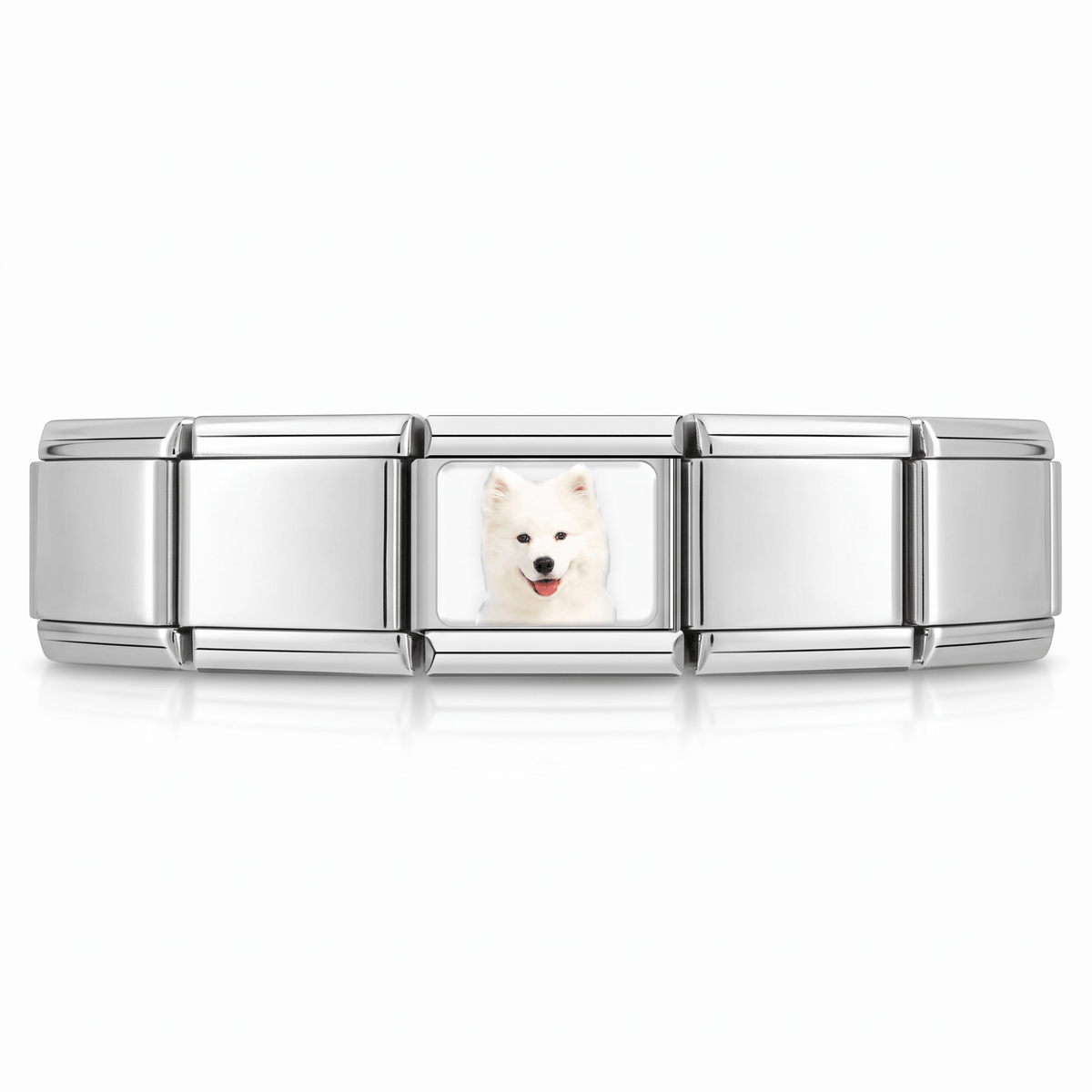 Charm Samoyedo en pulsera italiana de eslabones