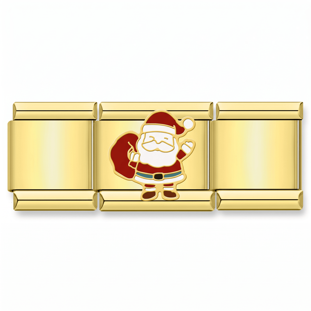 Charm Santa Claus (con Saco) en pulsera italiana de eslabones