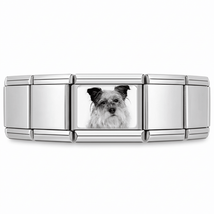 Charm Schanuzer en pulsera italiana de eslabones