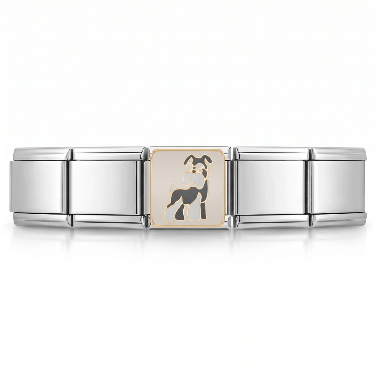 Charm Schnauzer en pulsera italiana de eslabones