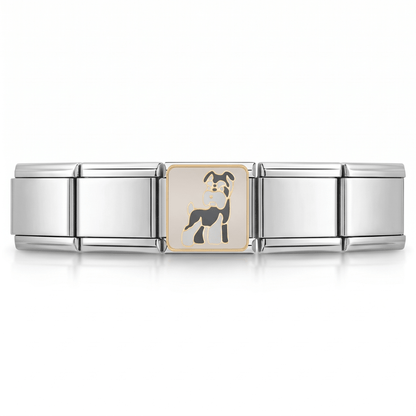 Charm Schnauzer en pulsera italiana de eslabones