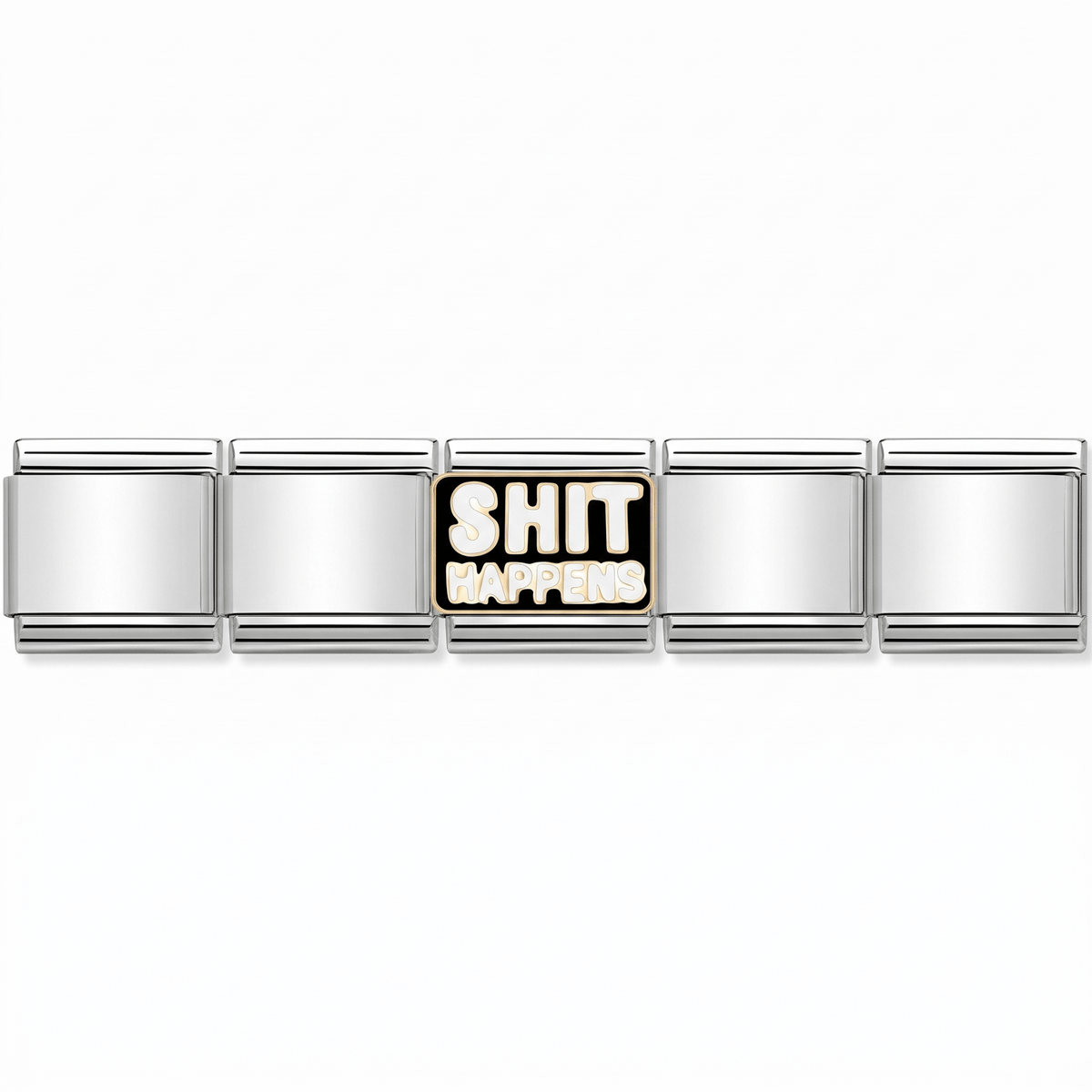 Charm Shit Happens en pulsera italiana de eslabones