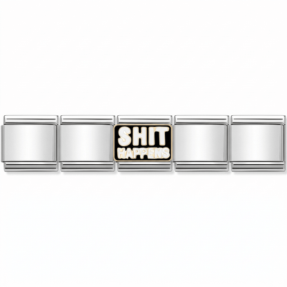 Charm Shit Happens en pulsera italiana de eslabones