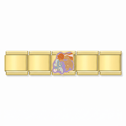 Charm Signo Acuario en pulsera italiana de eslabones
