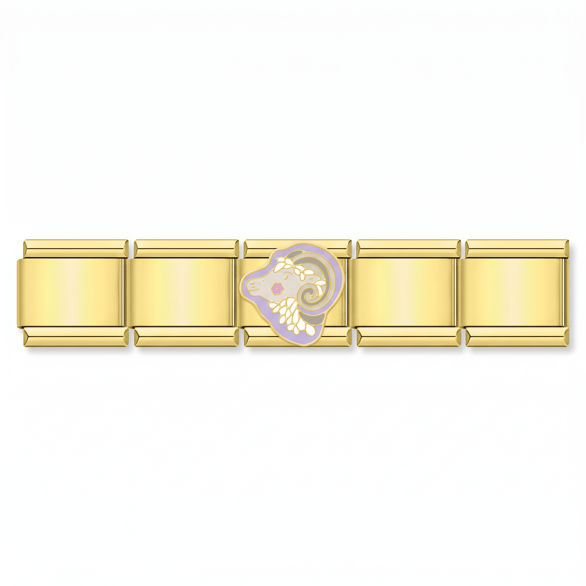 Charm Signo Aries en pulsera italiana de eslabones