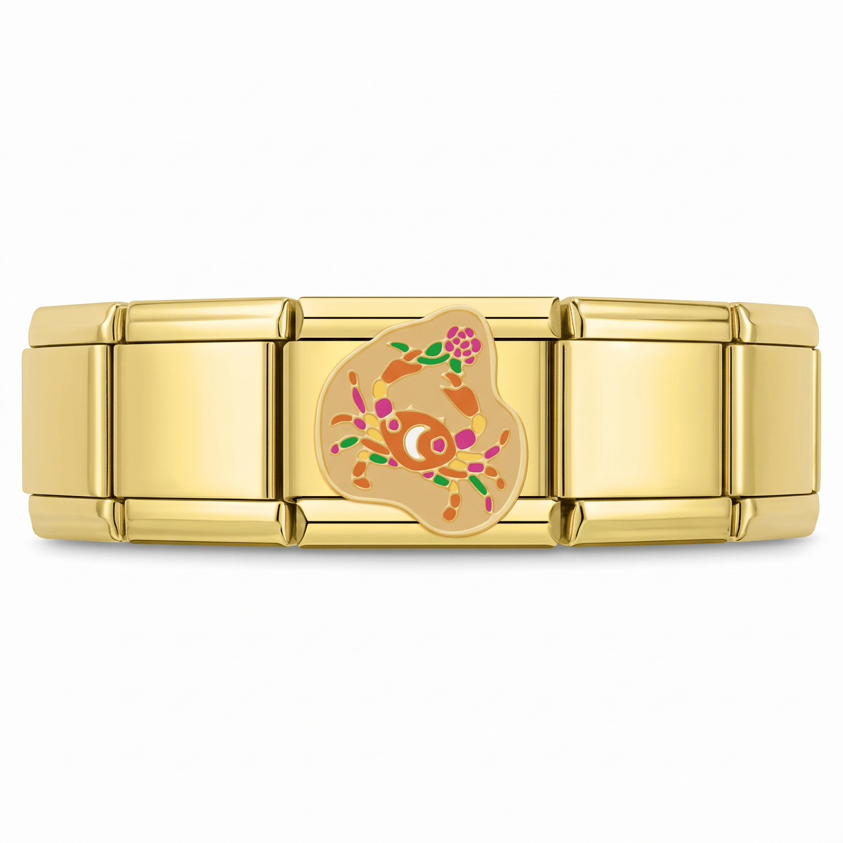 Charm Signo Cancer en pulsera italiana de eslabones