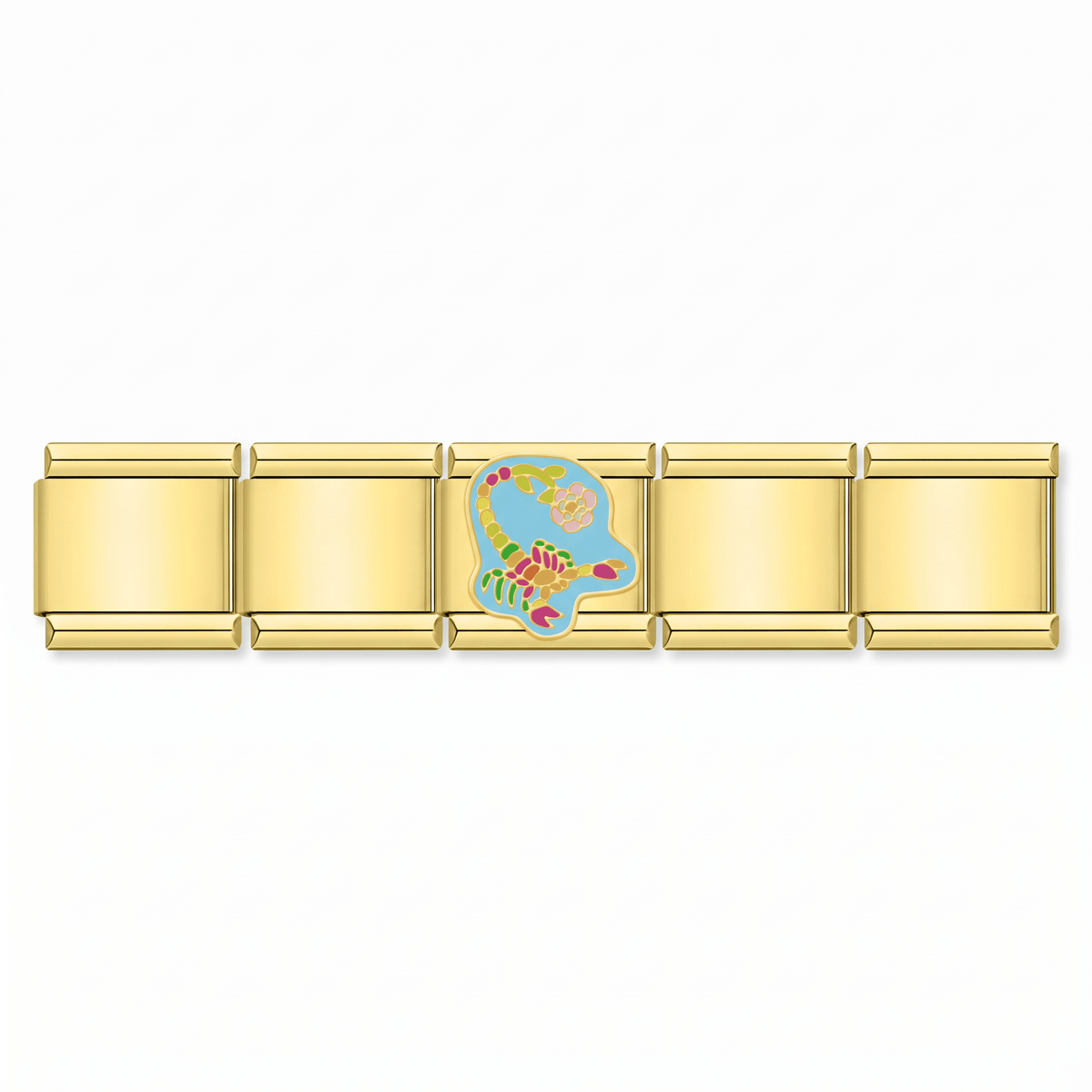 Charm Signo Escorpio en pulsera italiana de eslabones