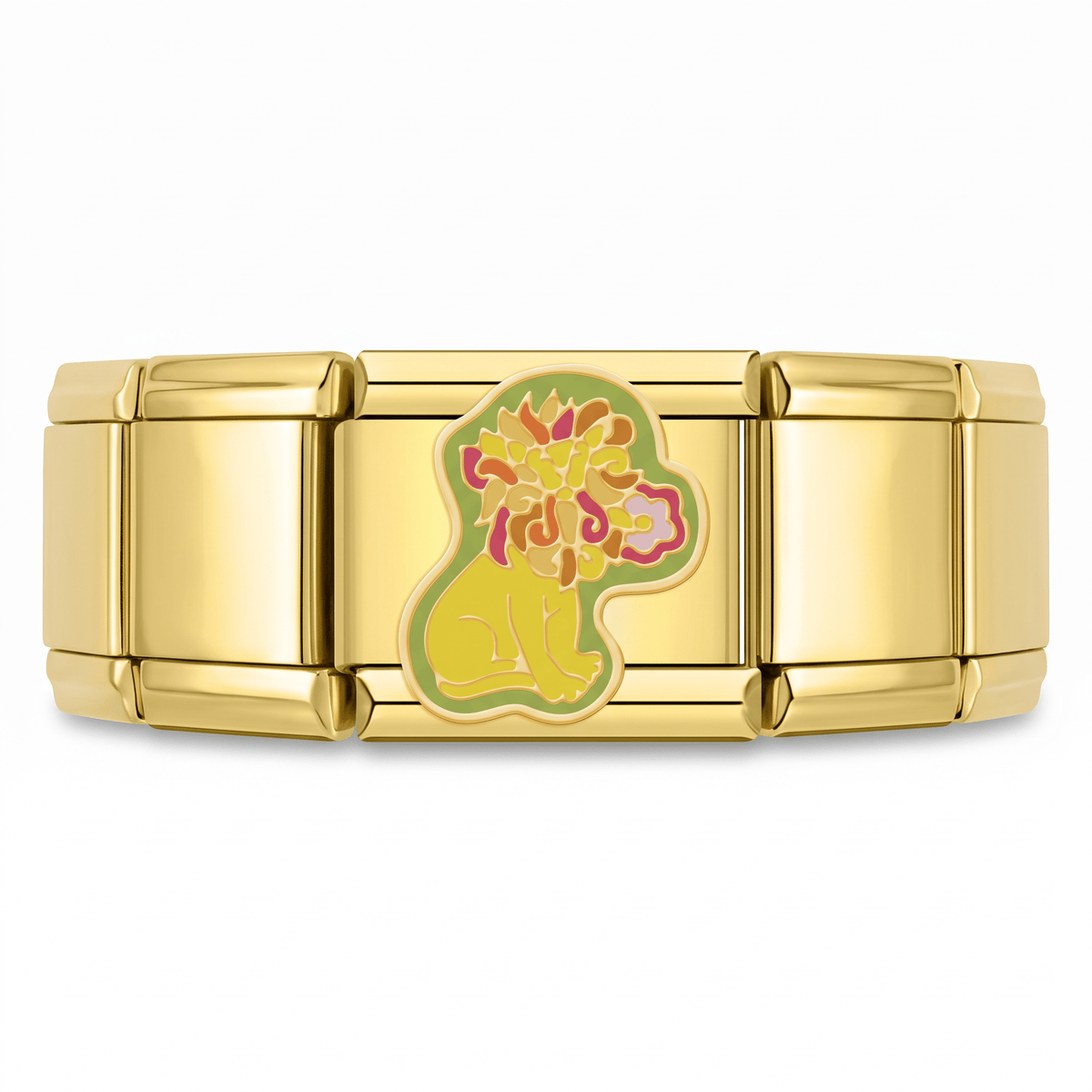 Charm Signo Leo en pulsera italiana de eslabones