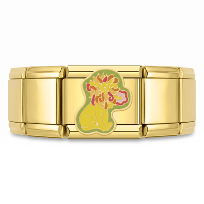 Charm Signo Leo en pulsera italiana de eslabones