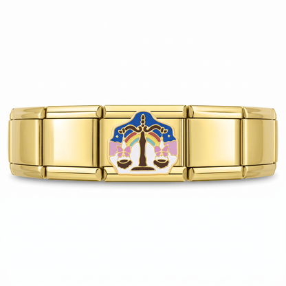 Charm Signo Libra en pulsera italiana de eslabones